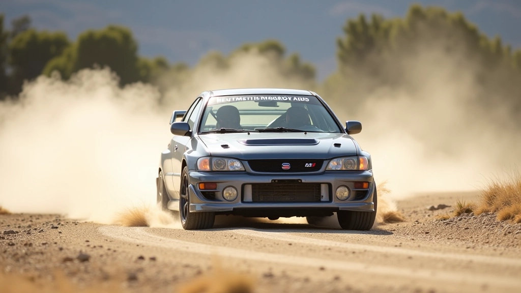 Driver demonstrating loose surface cornering technique on gravel track