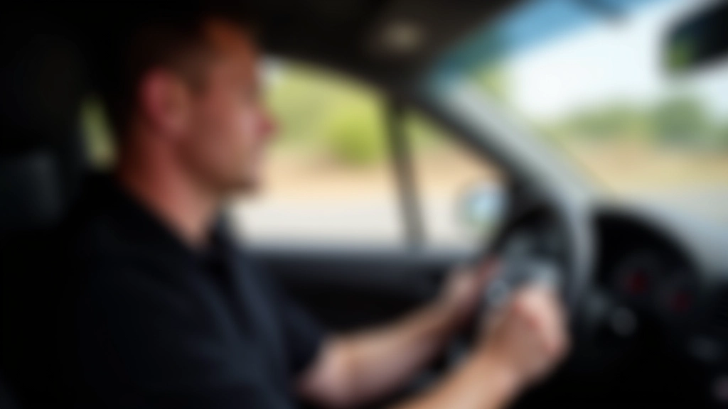 Instructor demonstrating hand placement on steering wheel before first gravel track session